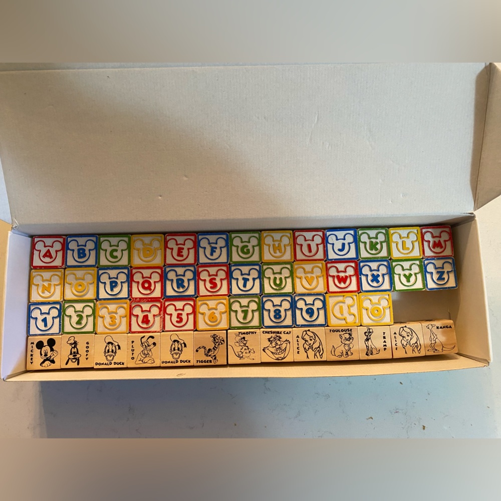 Original Disney characters learning blocks  Alphabet, addition, subtraction